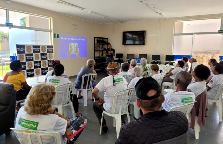 POLÍCIA CIVIL FAZ PALESTRA SOBRE PREVENÇÃO DOS GOLPES PARA FREQUENTADORES DO CENTRO DE CONVIVÊNCIA DO IDOSO EM DRACENA
