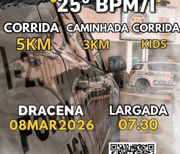 2ª Corrida e Caminhada da Força Tática do 25º BPM/I: esporte, solidariedade e aproximação com a comunidade em Dracena